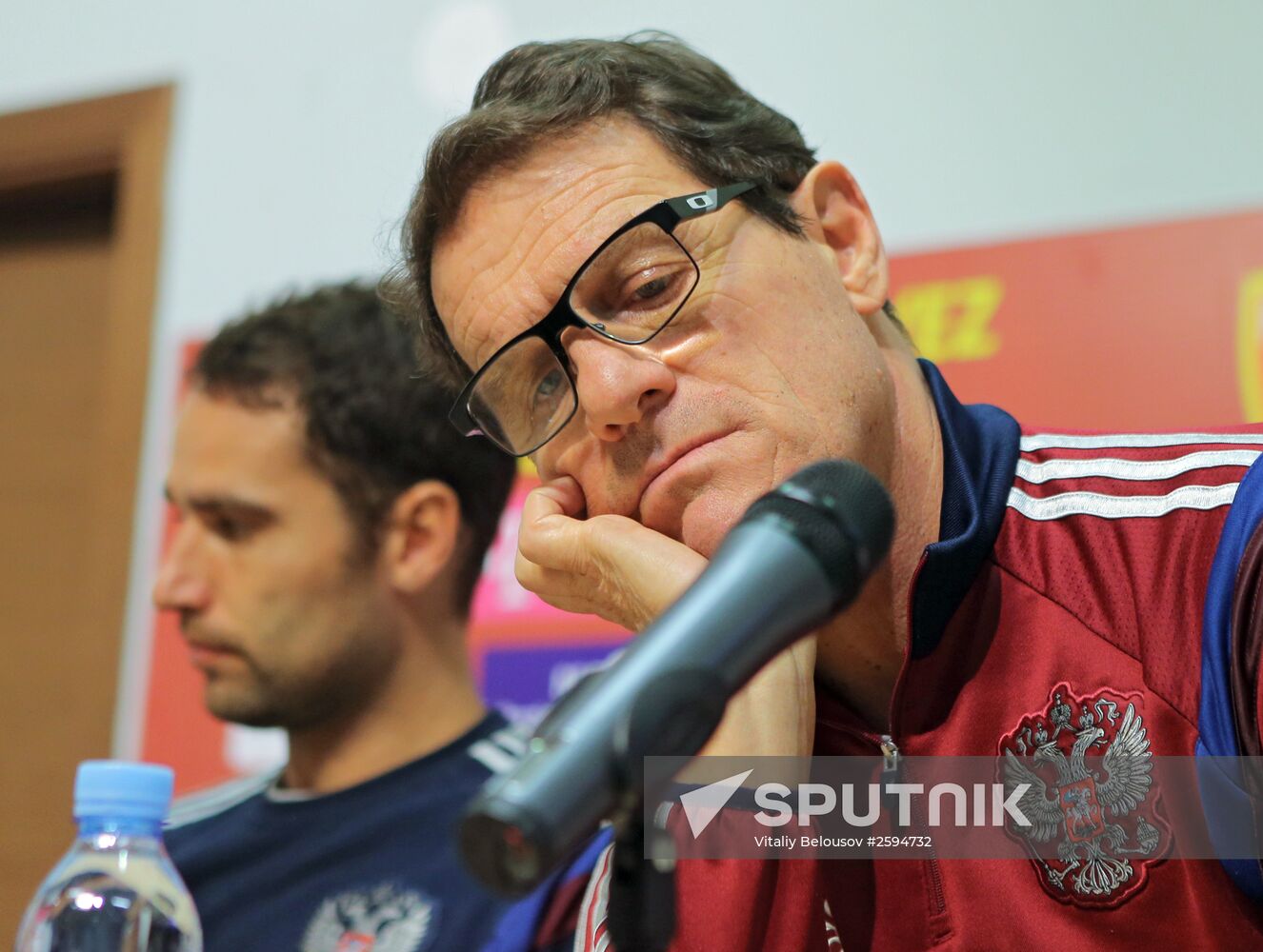 Football. Euro 2016 qualifying tournament. Russian national team's training