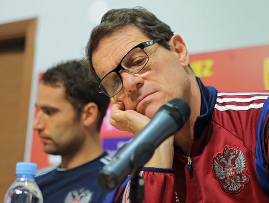 Football. Euro 2016 qualifying tournament. Russian national team's training