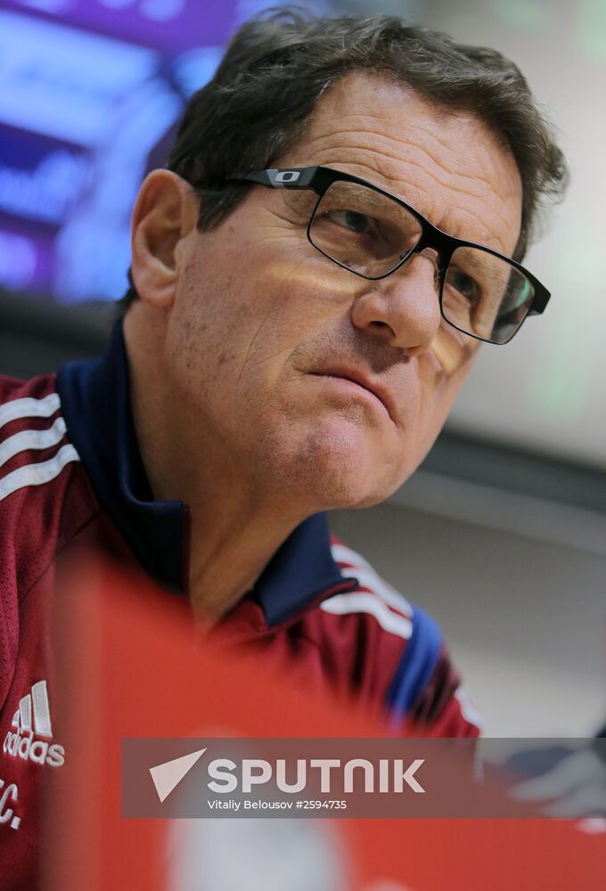 Football. Euro 2016 qualifying tournament. Russian national team's training