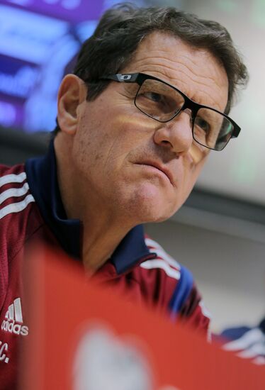 Football. Euro 2016 qualifying tournament. Russian national team's training
