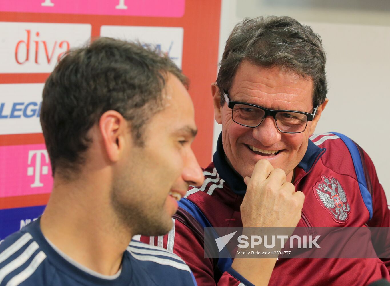 Football. Euro 2016 qualifying tournament. Russian national team's training