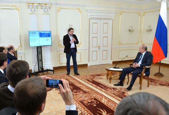 Russian President Putin meets with Internet executives, Internet Initiatives Development Fund officials in Novo-Ogaryovo residence