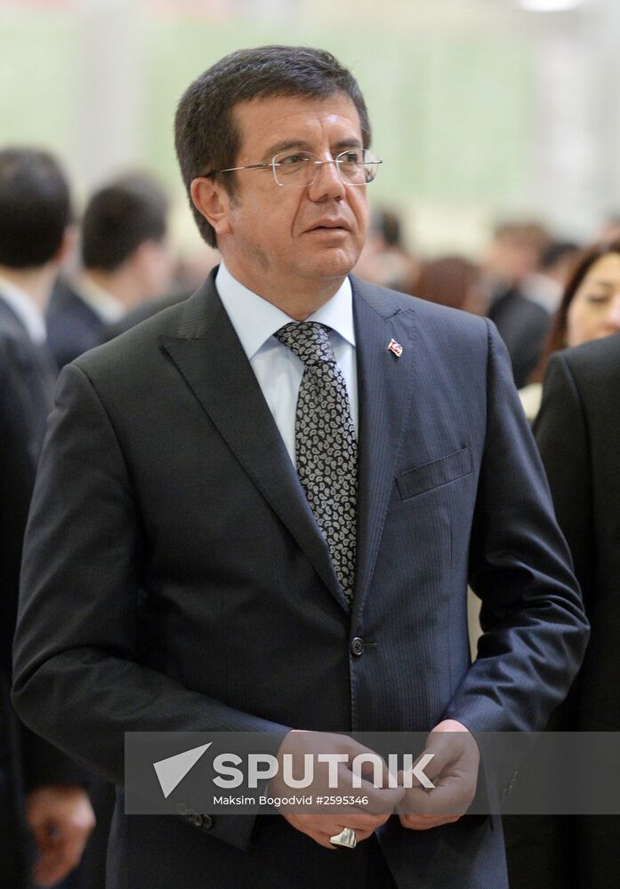 Turkish Minister of Economy Nihat Zeybekci at the opening of the Khayat Kimya Plant in the Alabuga Special Economic Zone. The plant will produce hygienic paper, baby diapers and napkins. Location: Russia, Republic of Tatarstan, Elabuga. Author: Maksim Bogodvid/Sputnik. Khayat Kimya Plant in Yelabuga