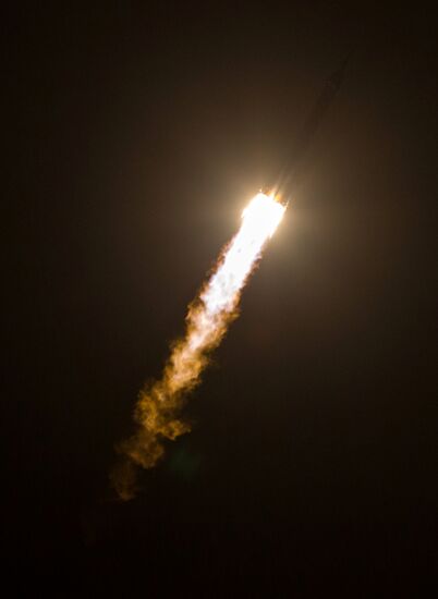 Soyuz-FG rocket booster with Soyuz TMA-16M space ship takes off