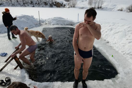 Winter swimming season closing in Novosibirsk