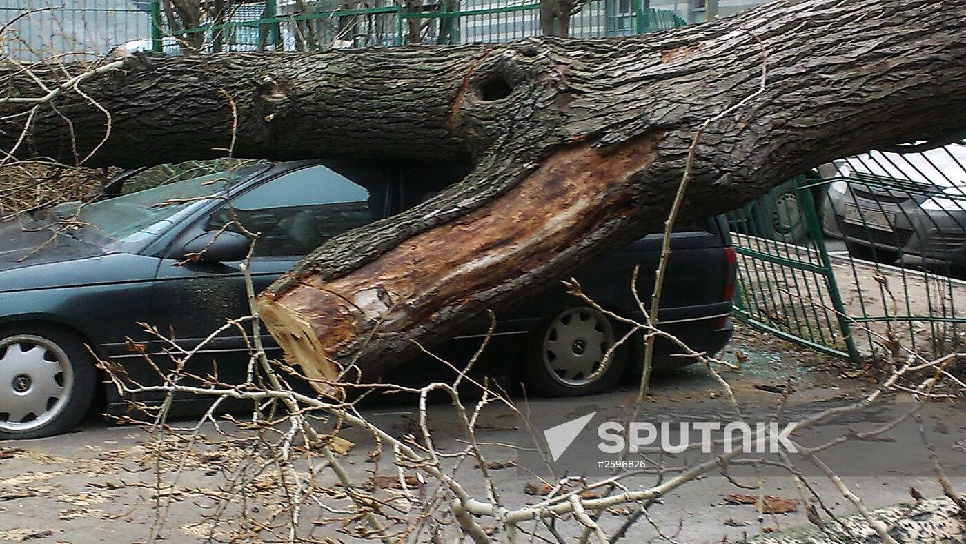 Strong wind in Moscow