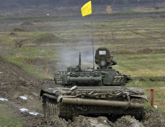 Tank biathlon contests in Chechen Republic