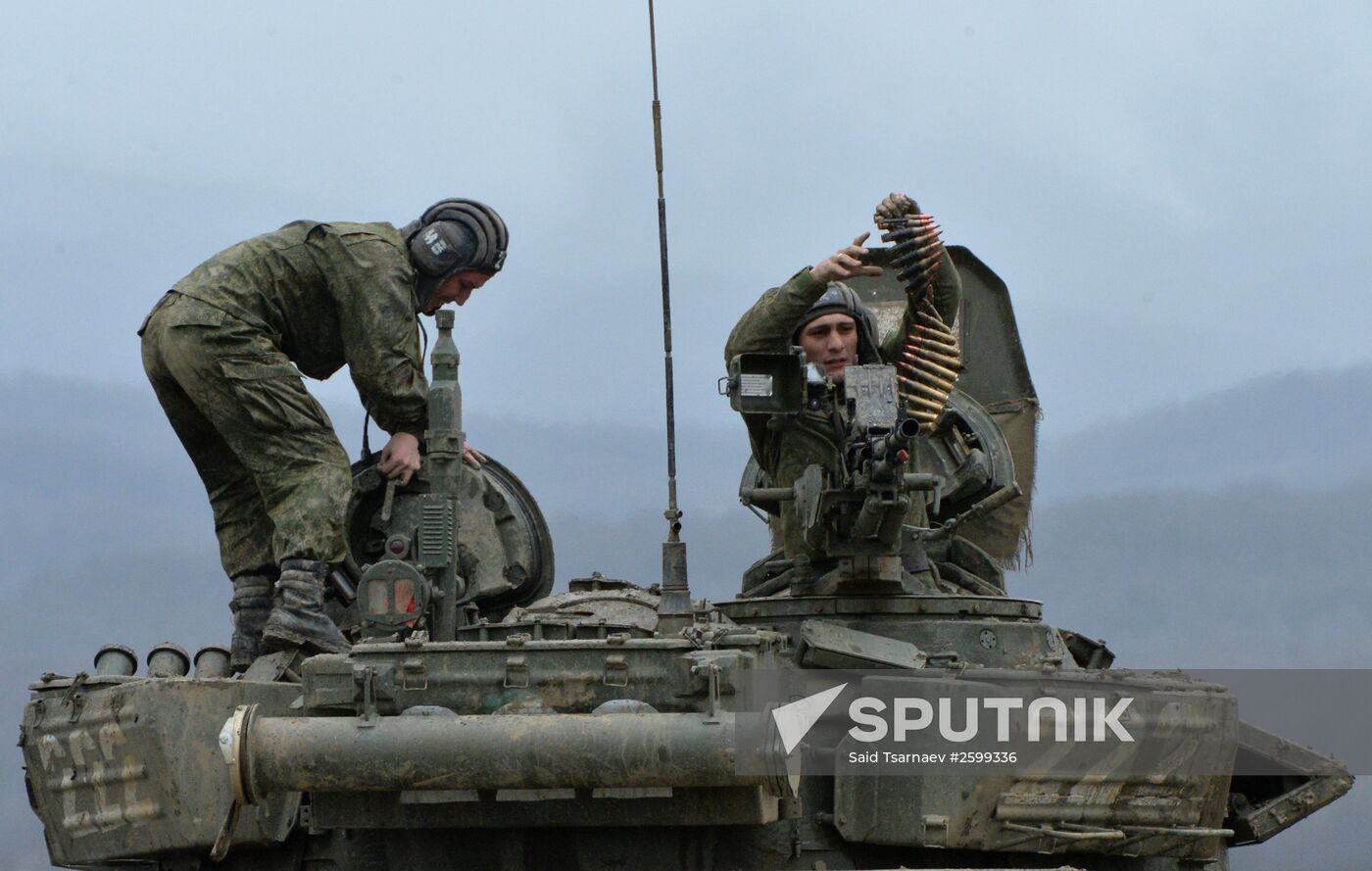 Tank biathlon contests in Chechen Republic