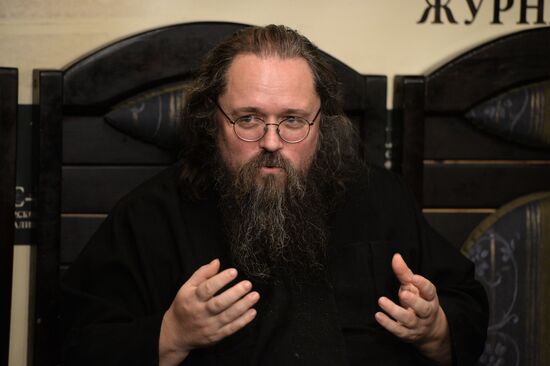 News conference by Senior deacon Andrei Kurayev ahead of rally for freedom of creativity