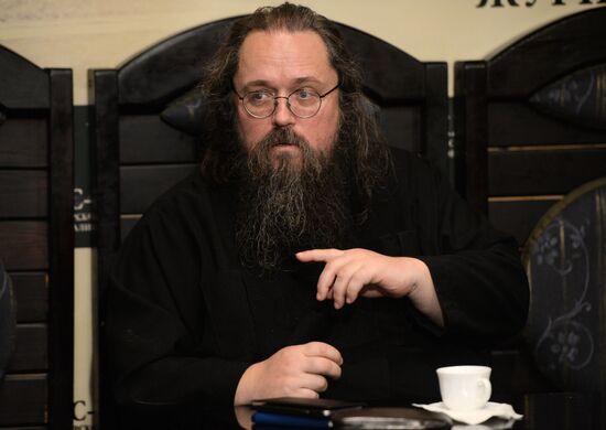 News conference by Senior deacon Andrei Kurayev ahead of rally for freedom of creativity