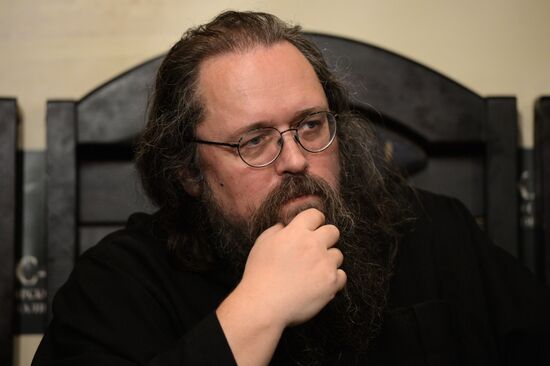 News conference by Senior deacon Andrei Kurayev ahead of rally for freedom of creativity