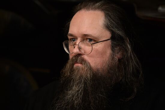 News conference by Senior deacon Andrei Kurayev ahead of rally for freedom of creativity