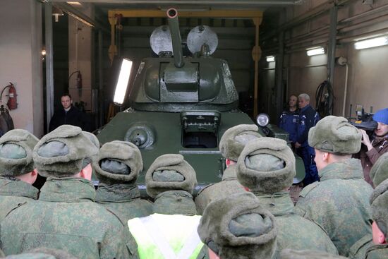 Presentation of restored T-34 "Sniper" tank