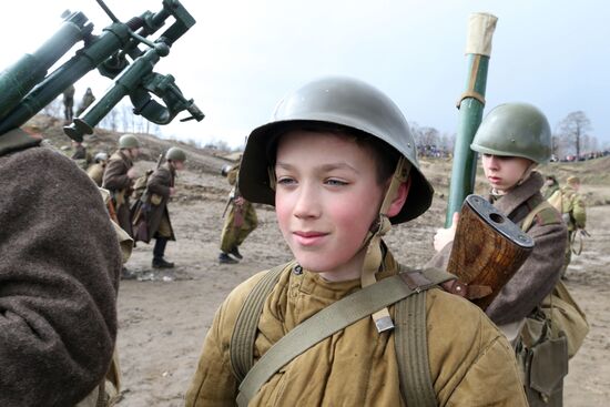 Storming Koenigsberg historical military re-enactment in Kaliningrad