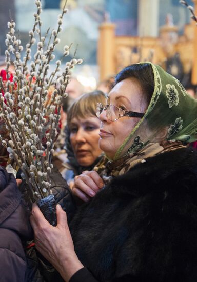 Consecration of pussy willow branches