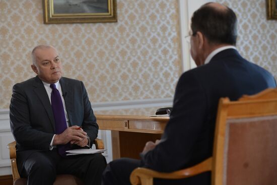 Russian Foreign Minister Sergei Lavrov's interview to Rossiya Segodnya's Director General Dmitry Kiselev