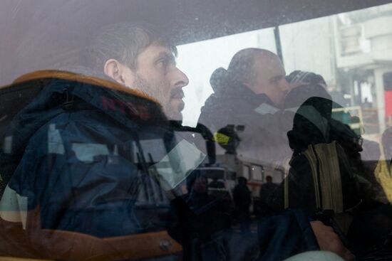 Crew of sunken trawler Dalny Vostok (Far East) arrives at Korsakov seaport