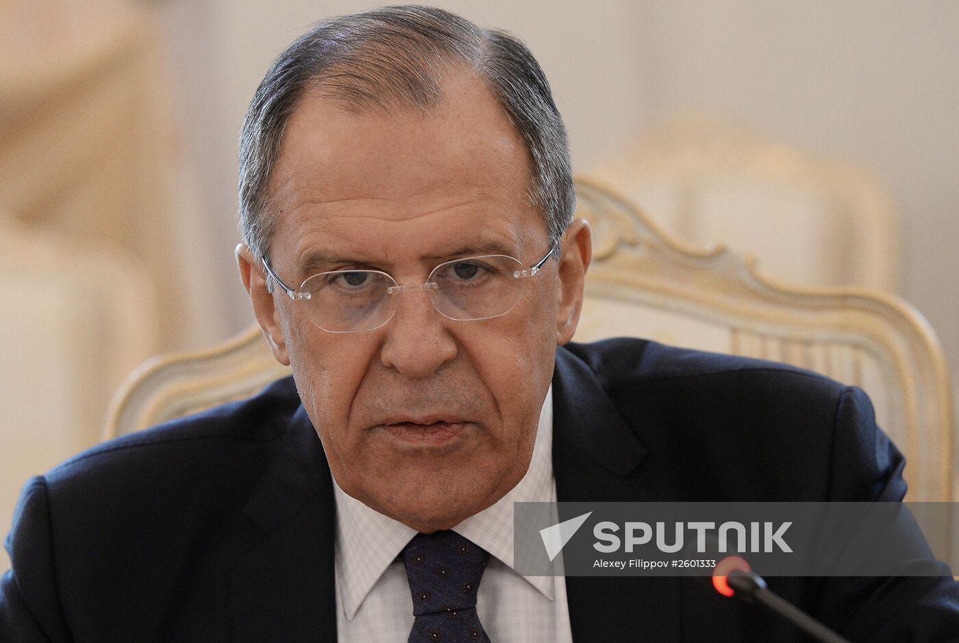 Russian Foreign Minister Sergei Lavrov meets with Chinese Foreign Minister Wang Yi