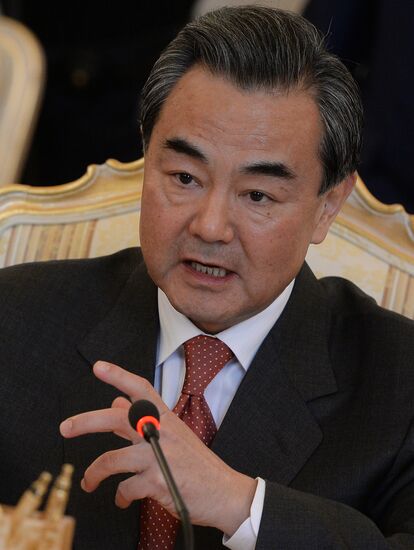 Russian Foreign Minister Sergei Lavrov meets with Chinese Foreign Minister Wang Yi