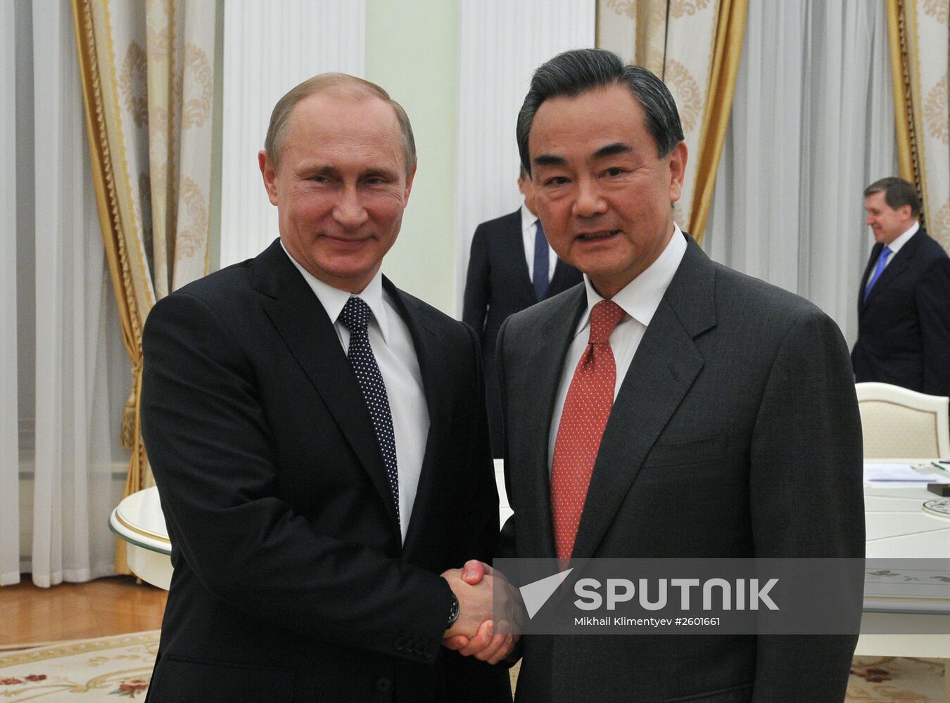 President Vladimir Putin meets with Chinese Foreign Minister Wang Yi