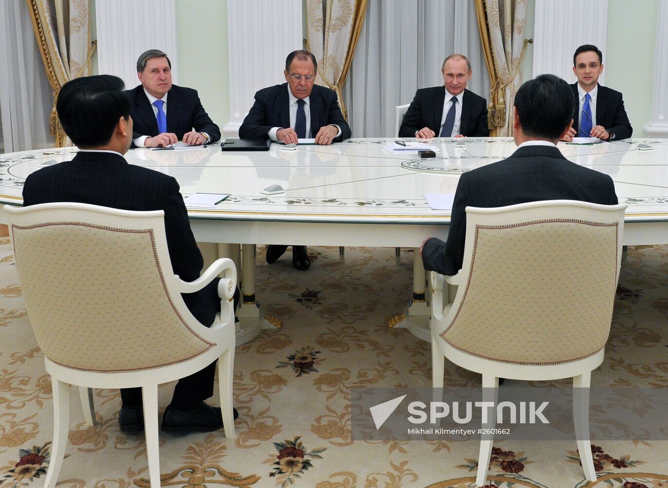 President Vladimir Putin meets with Chinese Foreign Minister Wang Yi