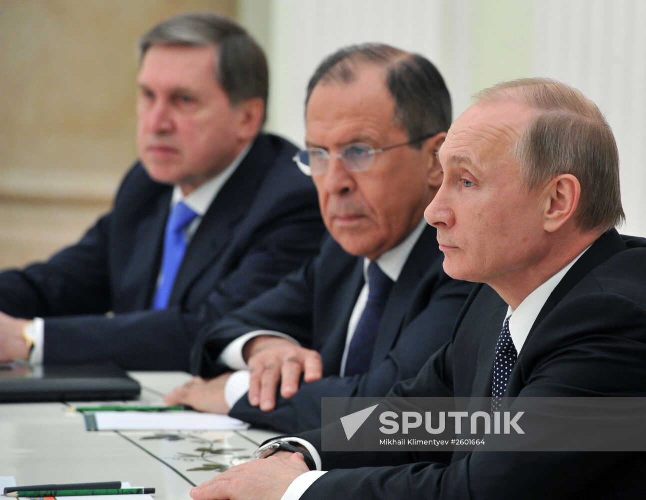 President Vldimir Putin meets with Chinese Foreign Minister Wang Yi