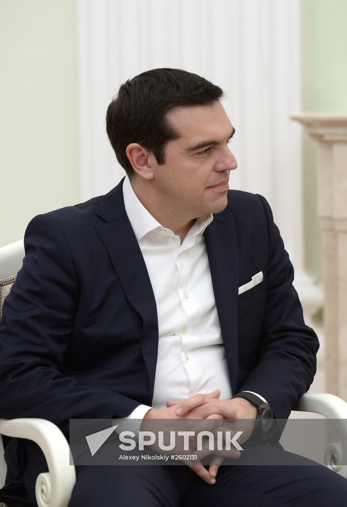 President Vladimir Putin meets with Prime Minister of Greece Alexis Tsipras