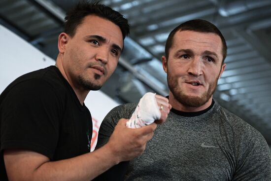 Boxing. Open training session of Denis Lebedev and Youri Kalenga
