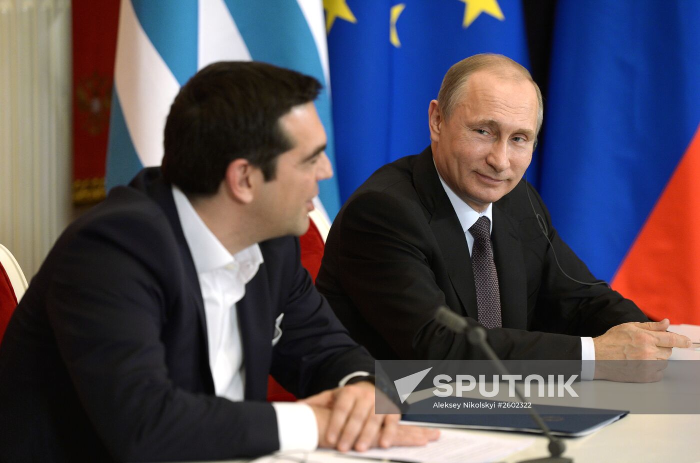 Vladimir Putin meets with Greek Prime Minister Alexis Tsipras