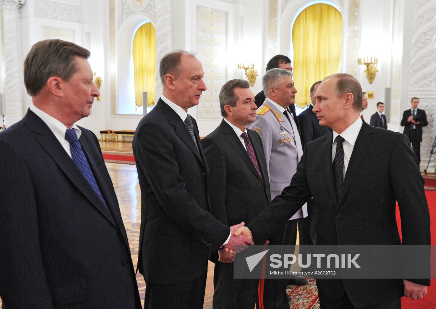 Russian President Vladimir Putin meets with senior officers and prosecutors in the Kremlin