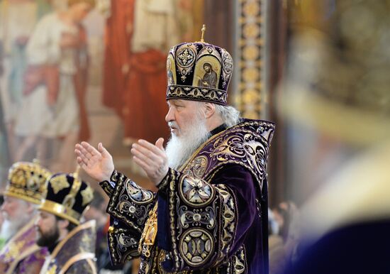 Patriarchal service conducted on Holy Thursday in Cathedral of Christ the Savior