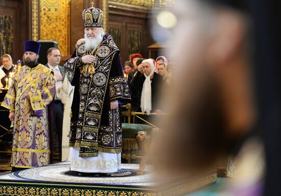 Patriarchal service conducted on Holy Thursday in Cathedral of Christ the Savior