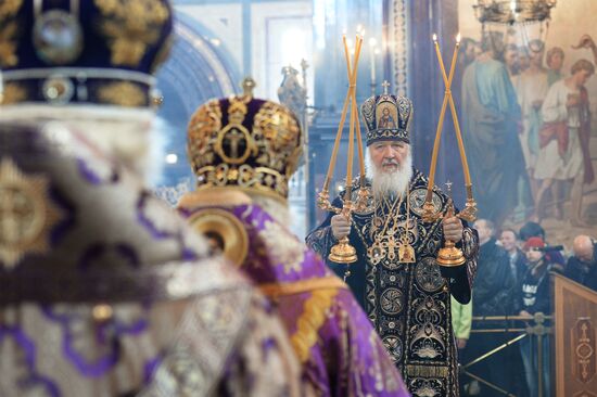 Patriarchal service conducted on Holy Thursday in Cathedral of Christ the Savior
