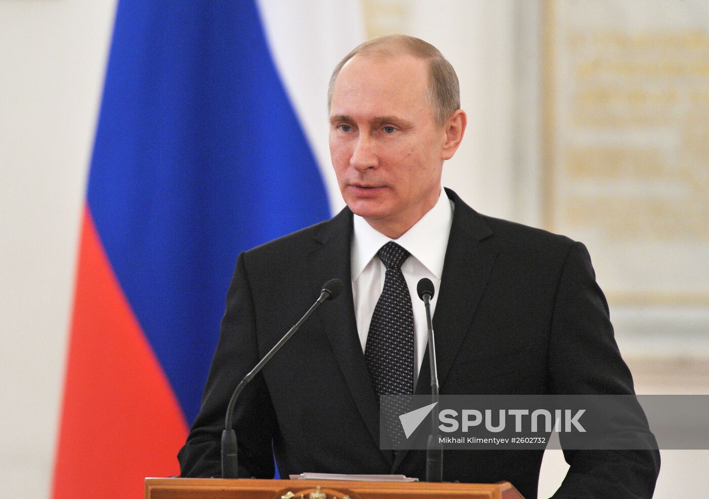 Russian President Vladimir Putin meets with senior officers and prosecutors in the Kremlin