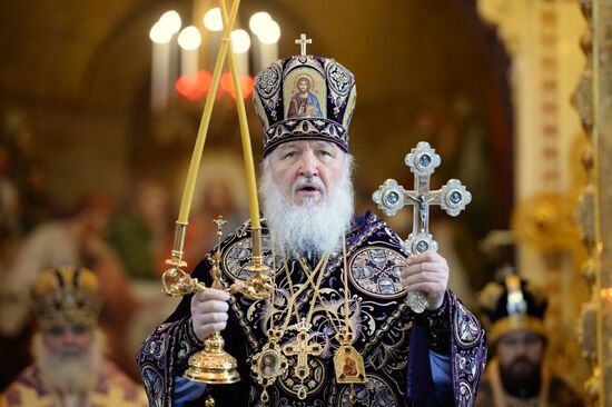 Patriarchal service conducted on Holy Thursday in Cathedral of Christ the Savior