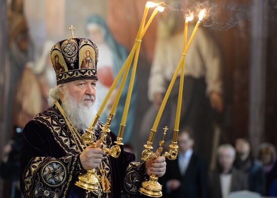 Patriarchal service conducted on Holy Thursday in Cathedral of Christ the Savior