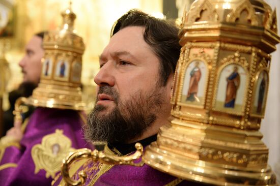 Patriarchal service conducted on Holy Thursday in Cathedral of Christ the Savior