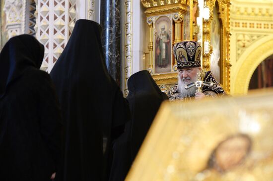 Patriarchal service conducted on Holy Thursday in Cathedral of Christ the Savior