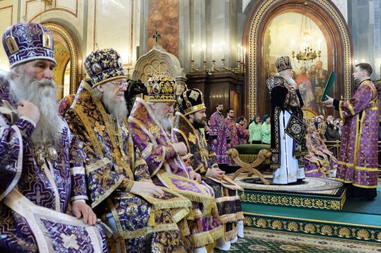 Patriarchal service conducted on Holy Thursday in Cathedral of Christ the Savior