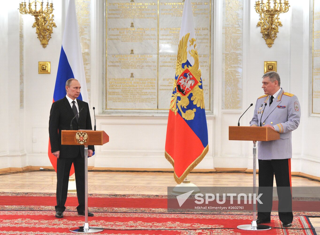 Russian President Vladimir Putin meets with senior officers and prosecutors in the Kremlin