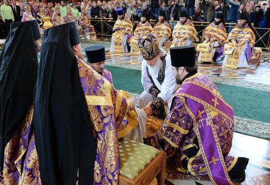 Patriarchal service conducted on Holy Thursday in Cathedral of Christ the Savior