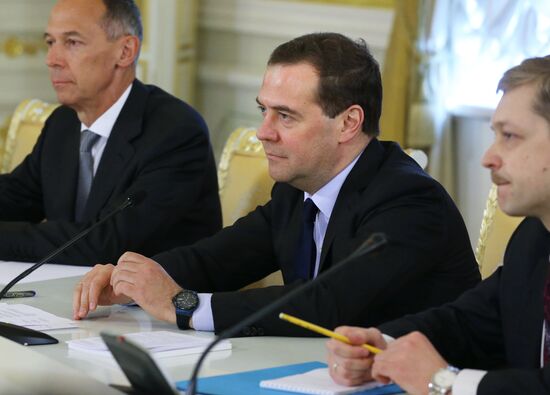 Russian Prime Minister Dmitry Medvedev's meeting with Greek Prime Minister Alexis Tsipras