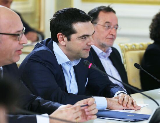 Russian Prime Minister Dmitry Medvedev's meeting with Greek Prime Minister Alexis Tsipras