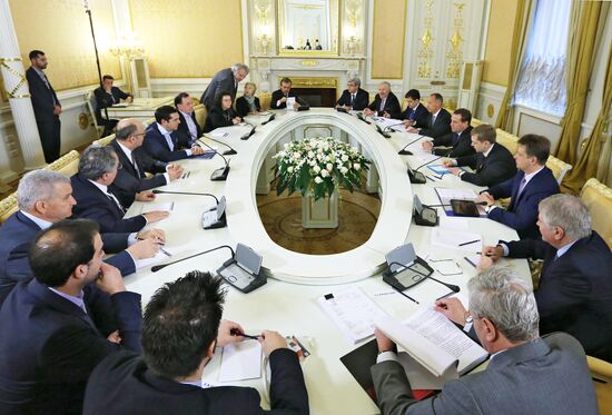 Russian Prime Minister Dmitry Medvedev's meeting with Greek Prime Minister Alexis Tsipras