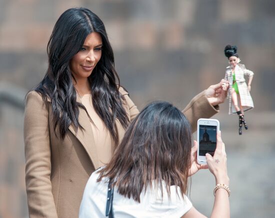 US actress Kim Kardashian attends memorial events on centenary of Armenian genocide