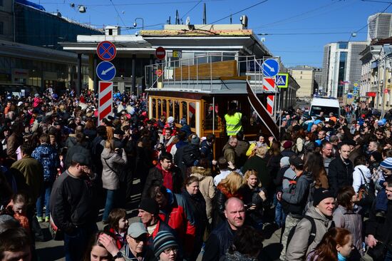 Tram parade "116 Years to Moscow Trams"
