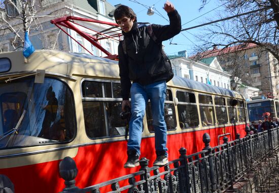 Tram parade "116 Years to Moscow Trams"