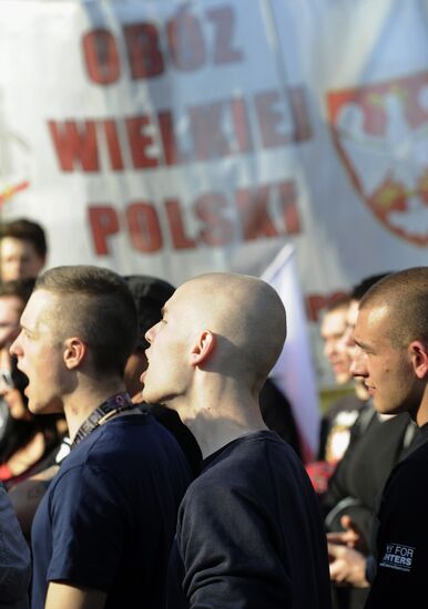 Protest against military cooperation of Poland and Ukraine within NATO