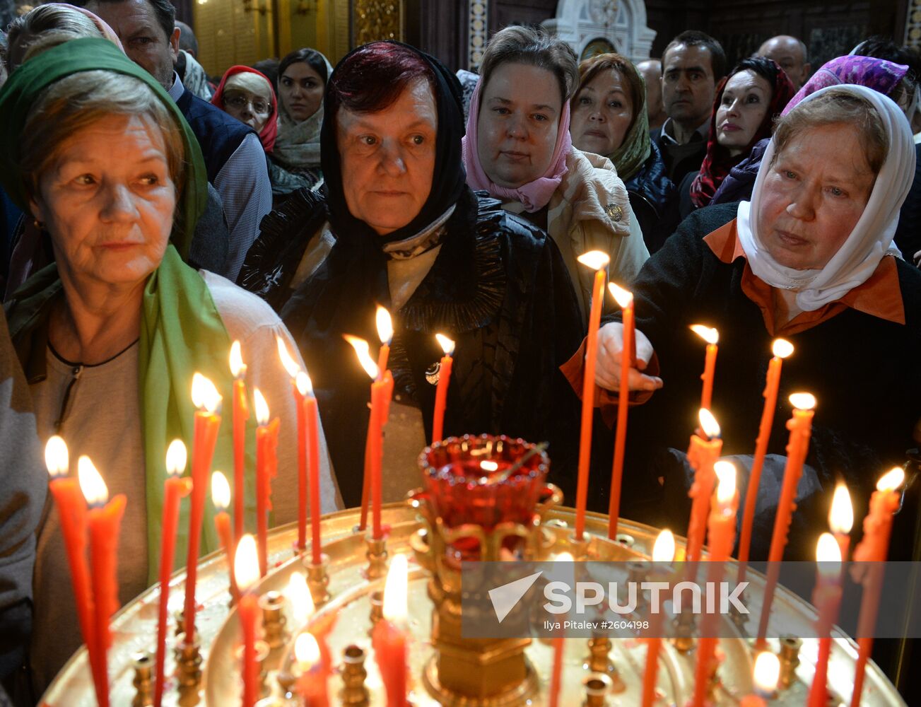Easter serivce in Christ the Saviour Cathedral in Moscow