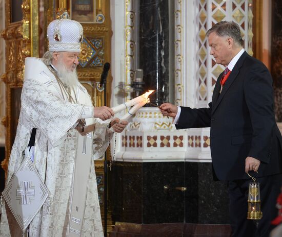 Easter service in Moscow's Cathedral of Christ the Savior